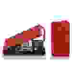 Cadorabo Schutzhülle für HTC Desire 600 Hülle in Rot Flip Etui Handyhülle Case Cover Kunstleder