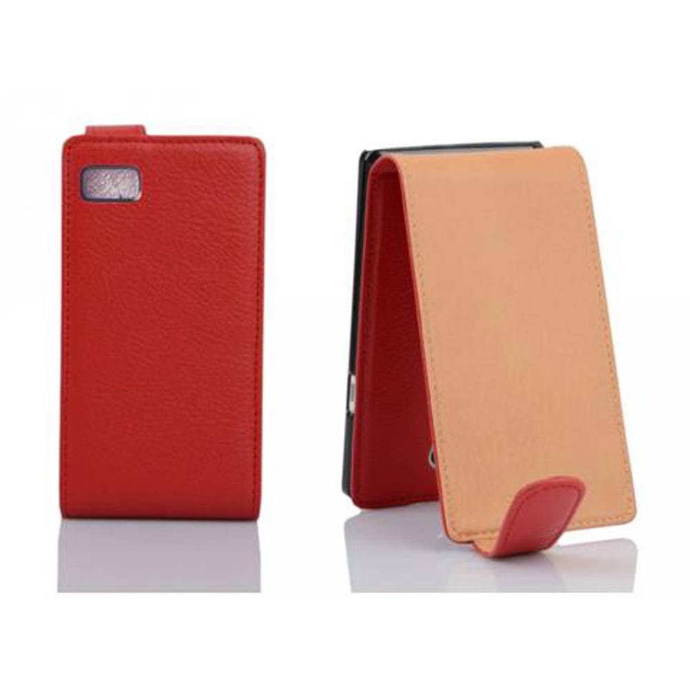 Cadorabo Schutzhülle für HTC Desire 600 Hülle in Rot Flip Etui Handyhülle Case Cover Kunstleder