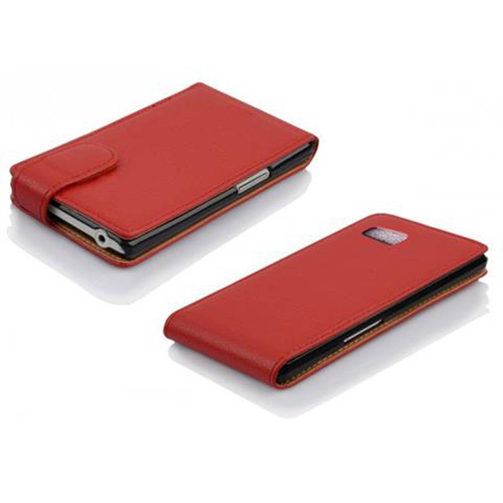 Cadorabo Schutzhülle für HTC Desire 600 Hülle in Rot Flip Etui Handyhülle Case Cover Kunstleder