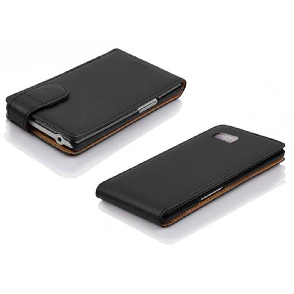 Cadorabo Schutzhülle für HTC Desire 600 Hülle in Schwarz Flip Etui Handyhülle Case Cover Kunstleder
