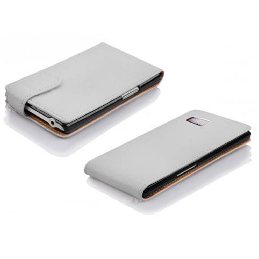Cadorabo Schutzhülle für HTC Desire 600 Hülle in Weiß Flip Etui Handyhülle Case Cover Kunstleder