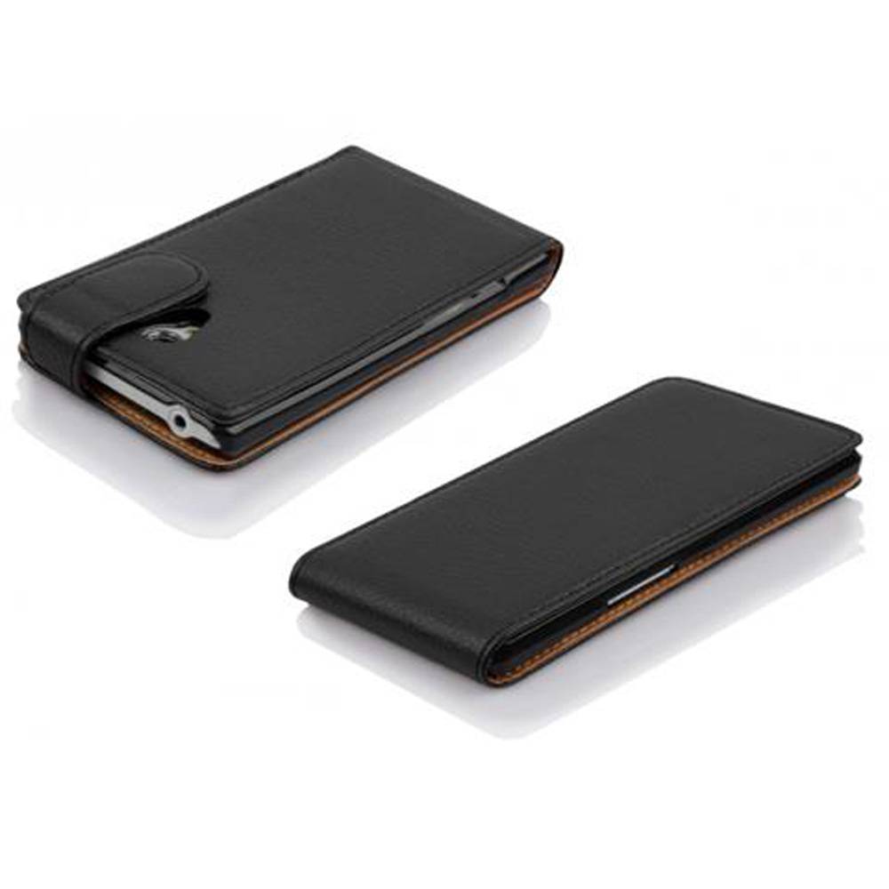 Cadorabo Schutzhülle für HTC Desire 700 Hülle in Schwarz Flip Etui Handyhülle Case Cover Kunstleder