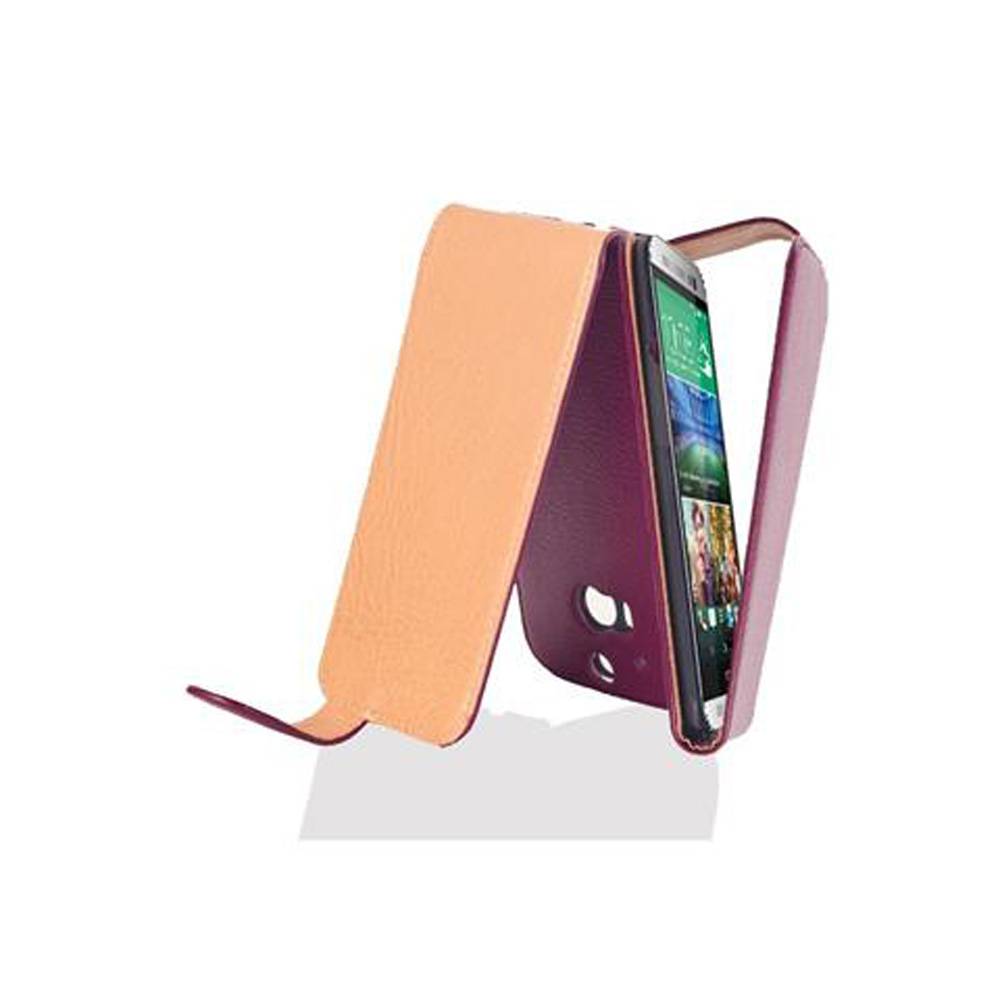 Cadorabo Schutzhülle für HTC ONE M8 Hülle in Lila Flip Etui Handyhülle Case Cover Kunstleder