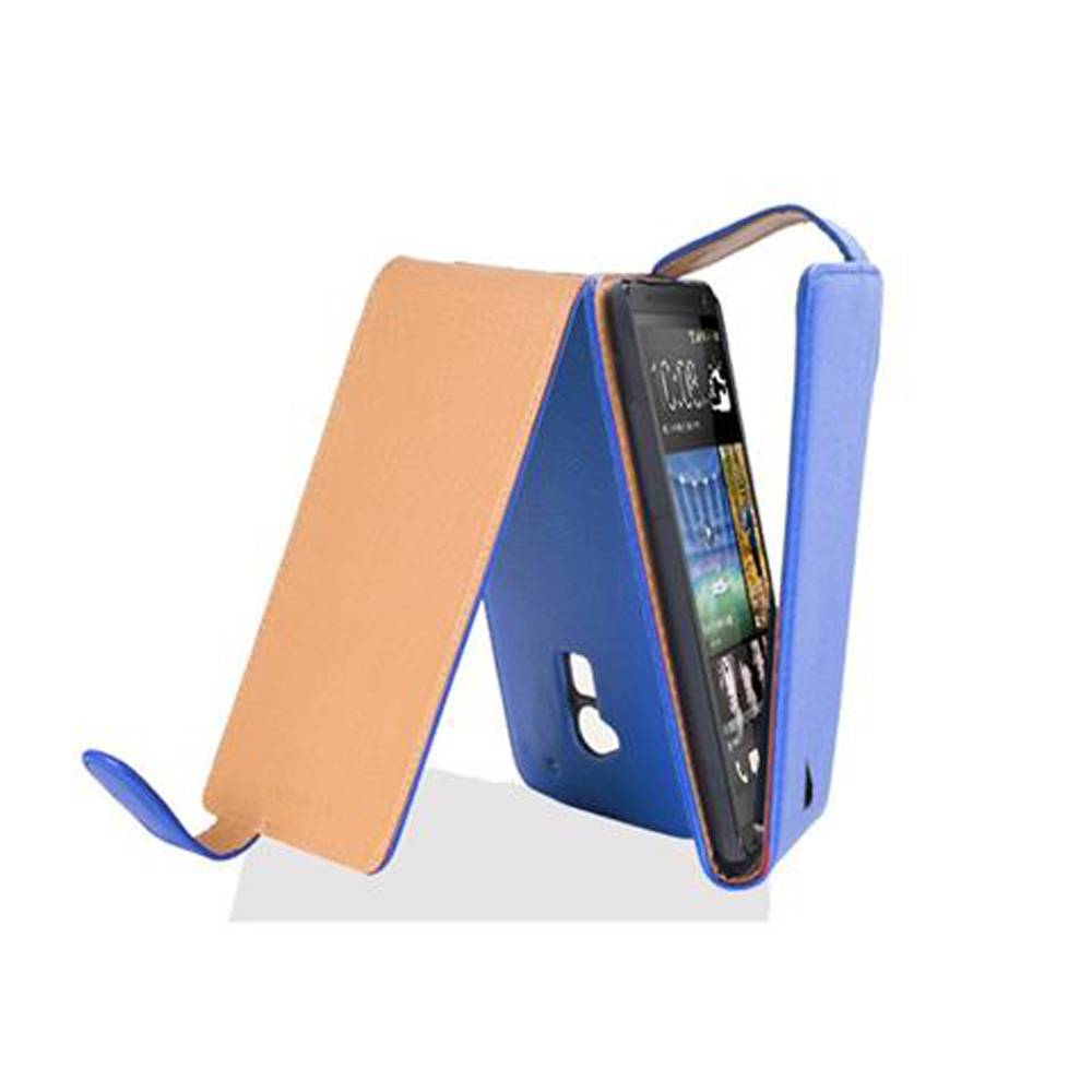 Cadorabo Schutzhülle für HTC ONE MAX T6 Hülle in Blau Flip Etui Handyhülle Case Cover Kunstleder