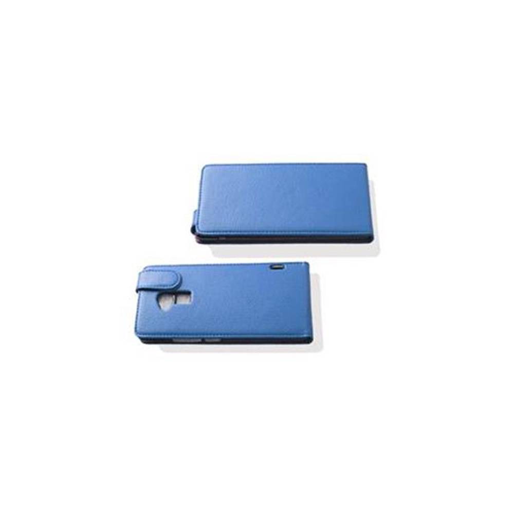 Cadorabo Schutzhülle für HTC ONE MAX T6 Hülle in Blau Flip Etui Handyhülle Case Cover Kunstleder