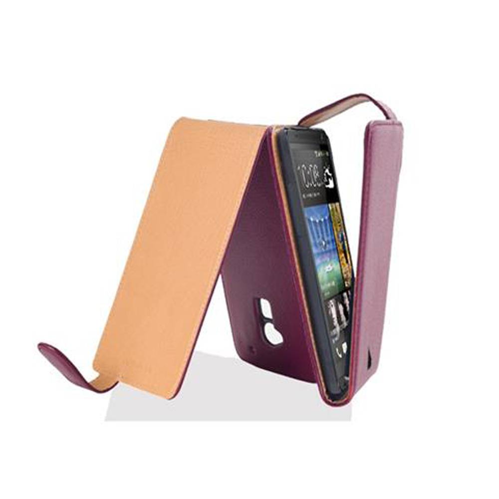 Cadorabo Schutzhülle für HTC ONE MAX T6 Hülle in Lila Flip Etui Handyhülle Case Cover Kunstleder