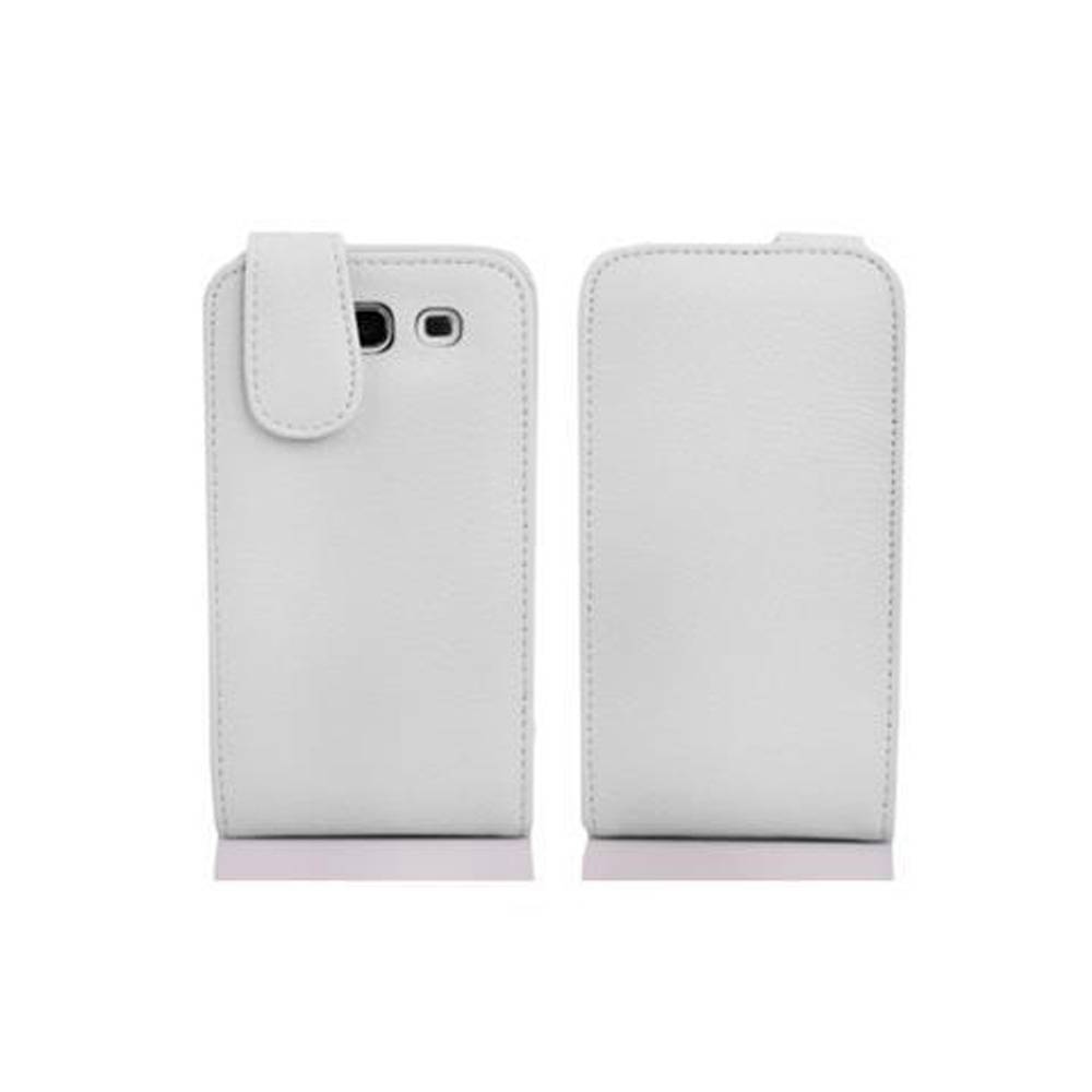 Cadorabo Schutzhülle für Huawei ASCEND G510 / G520 / G525 Hülle in Weiß Flip Etui Handyhülle Case Cover Kunstleder