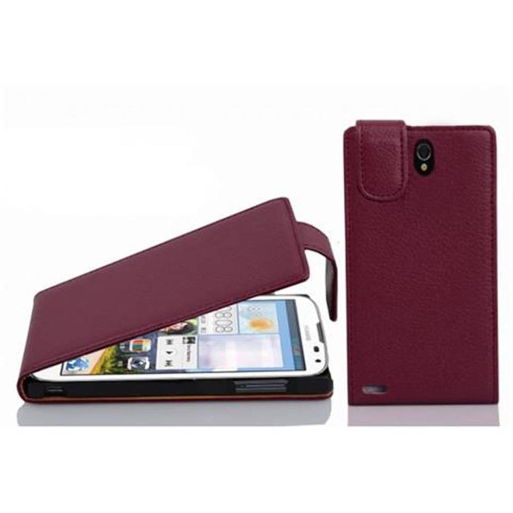 Cadorabo Schutzhülle für Huawei ASCEND G610 Hülle in Lila Flip Etui Handyhülle Case Cover Kunstleder