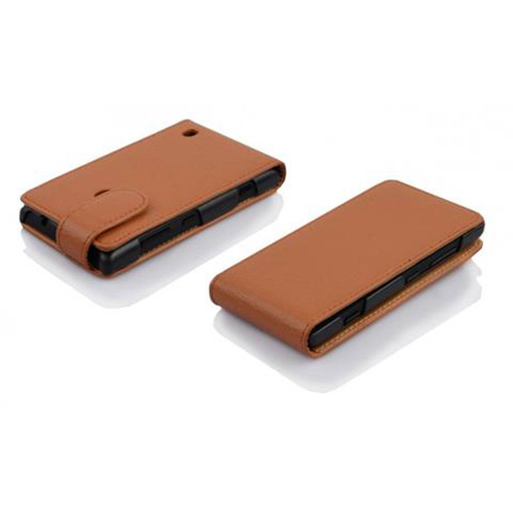 Cadorabo Schutzhülle für Huawei ASCEND G700 Hülle in Braun Flip Etui Handyhülle Case Cover Kunstleder