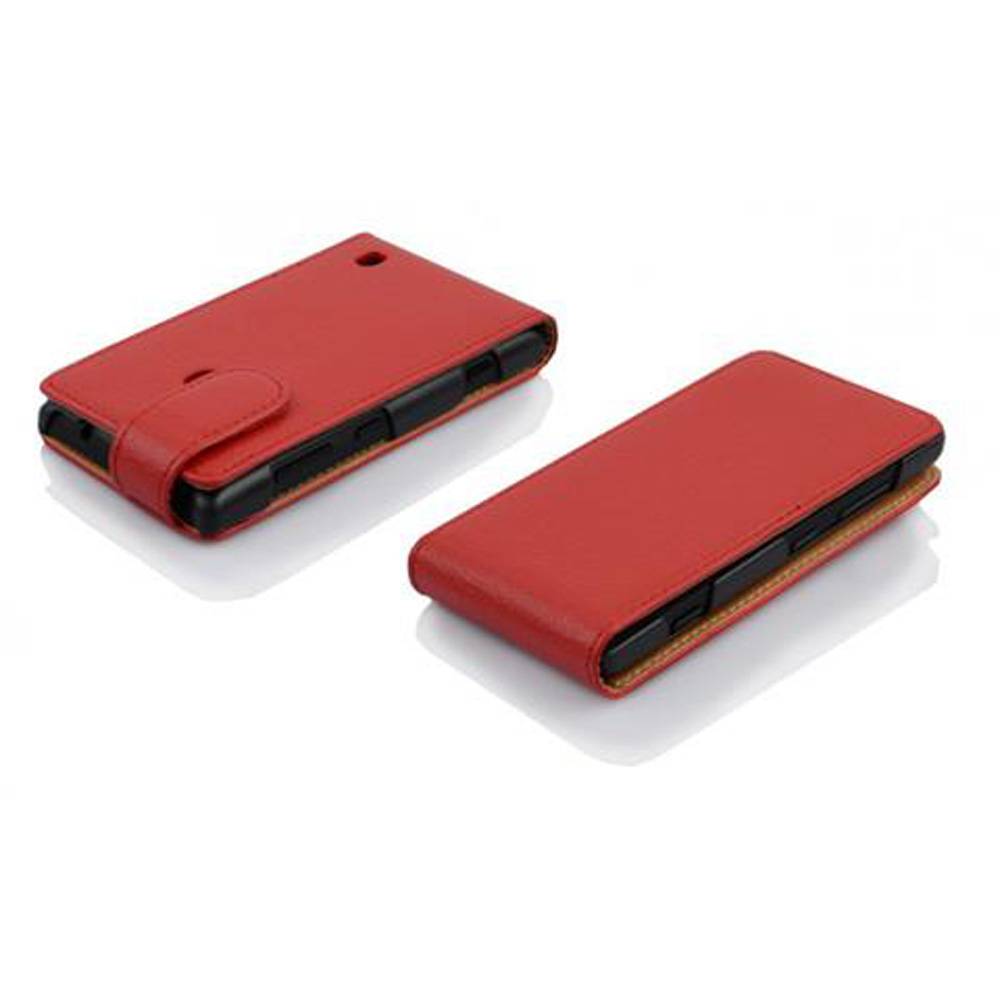 Cadorabo Schutzhülle für Huawei ASCEND G700 Hülle in Rot Flip Etui Handyhülle Case Cover Kunstleder
