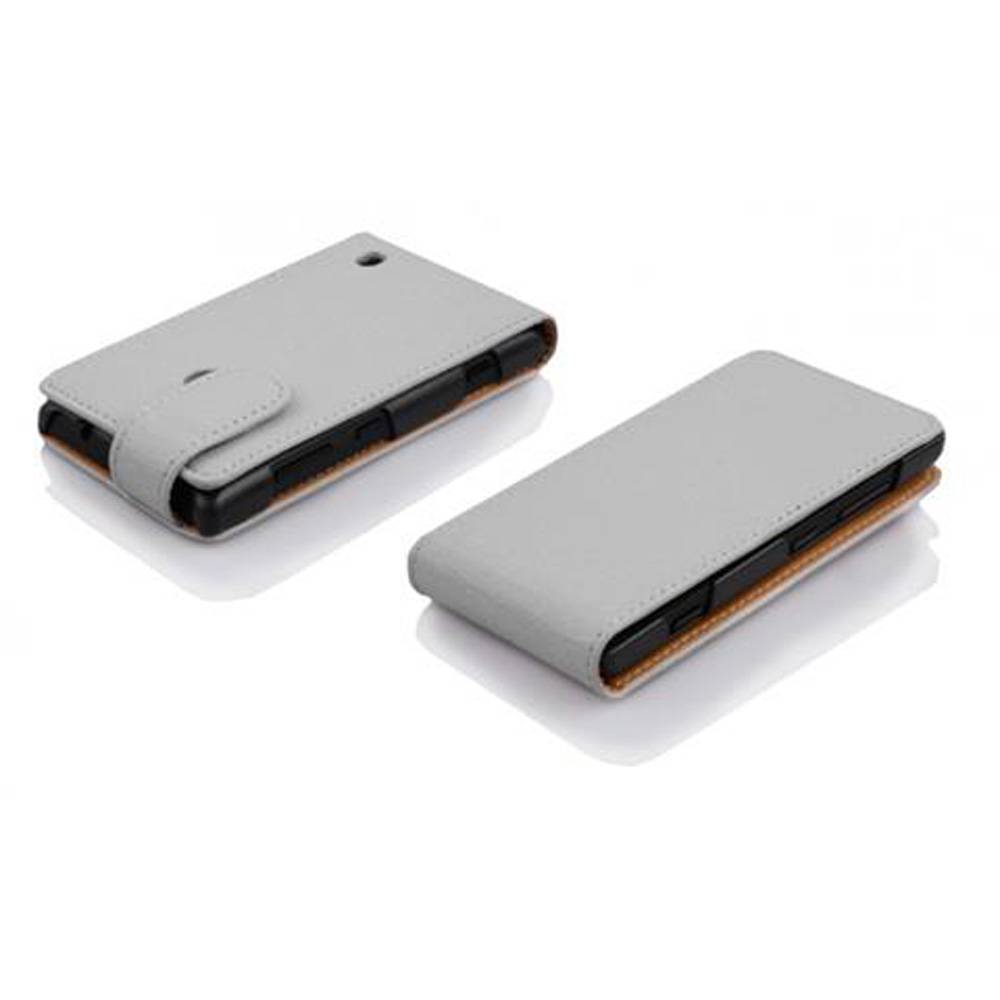 Cadorabo Schutzhülle für Huawei ASCEND G700 Hülle in Weiß Flip Etui Handyhülle Case Cover Kunstleder