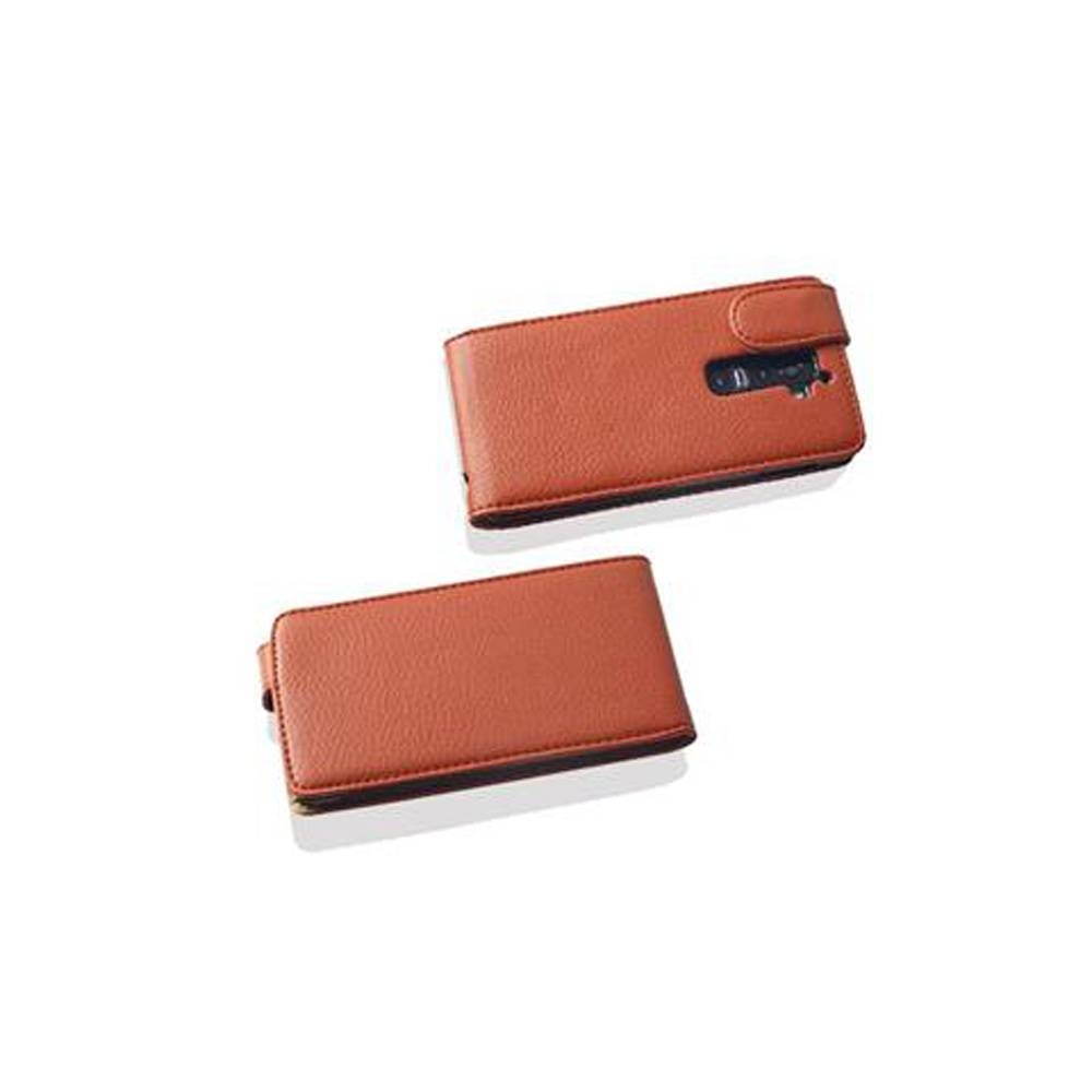 Cadorabo Schutzhülle für LG G2 Hülle in Braun Flip Etui Handyhülle Case Cover Kunstleder