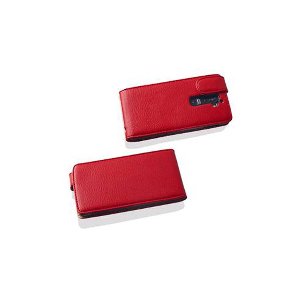 Cadorabo Schutzhülle für LG G2 Hülle in Rot Flip Etui Handyhülle Case Cover Kunstleder