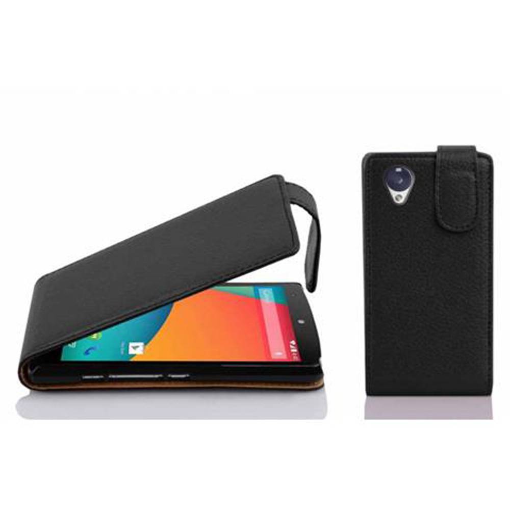 Cadorabo Schutzhülle für LG Google NEXUS 5 Hülle in Schwarz Flip Etui Handyhülle Case Cover Kunstleder
