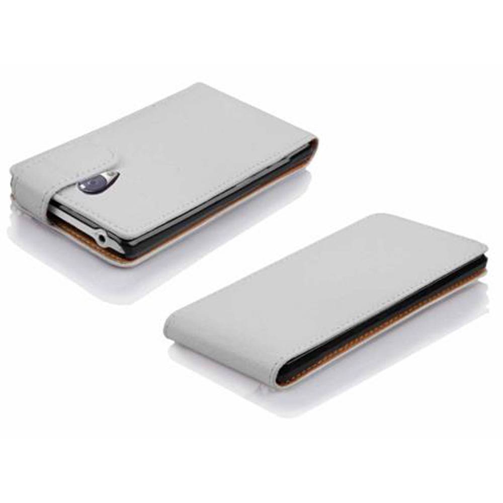 Cadorabo Schutzhülle für LG Google NEXUS 5 Hülle in Weiß Flip Etui Handyhülle Case Cover Kunstleder