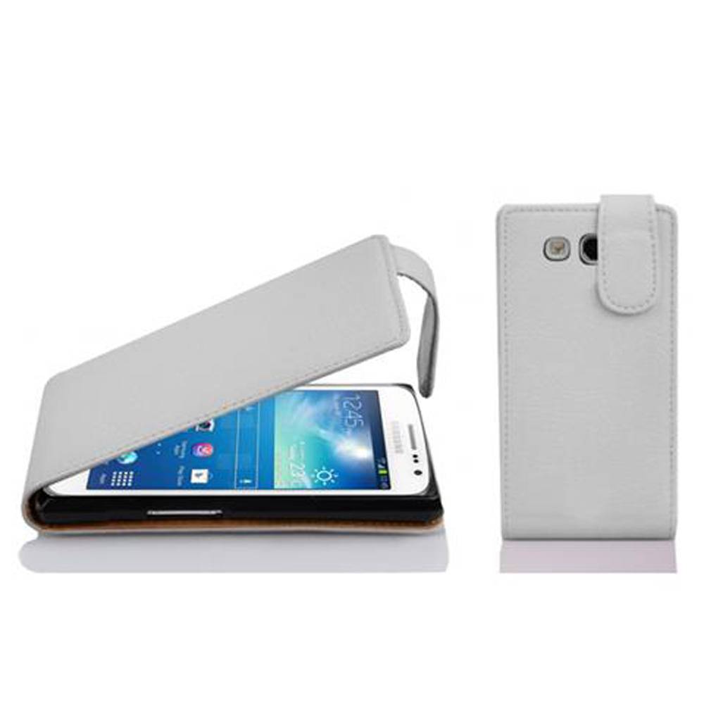Cadorabo Schutzhülle für Samsung Galaxy EXPRESS 2 Hülle in Weiß Flip Etui Handyhülle Case Cover Kunstleder