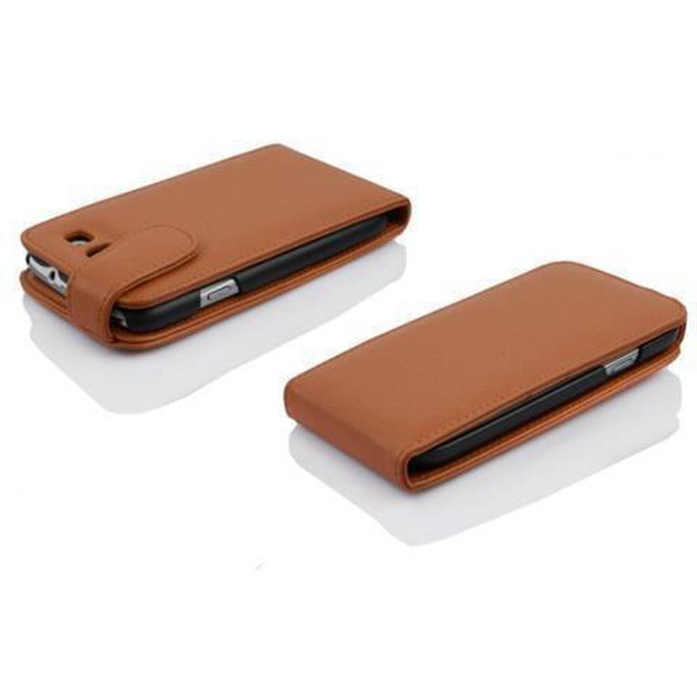 Cadorabo Schutzhülle für Samsung Galaxy EXPRESS 2 Hülle in Braun Flip Etui Handyhülle Case Cover Kunstleder