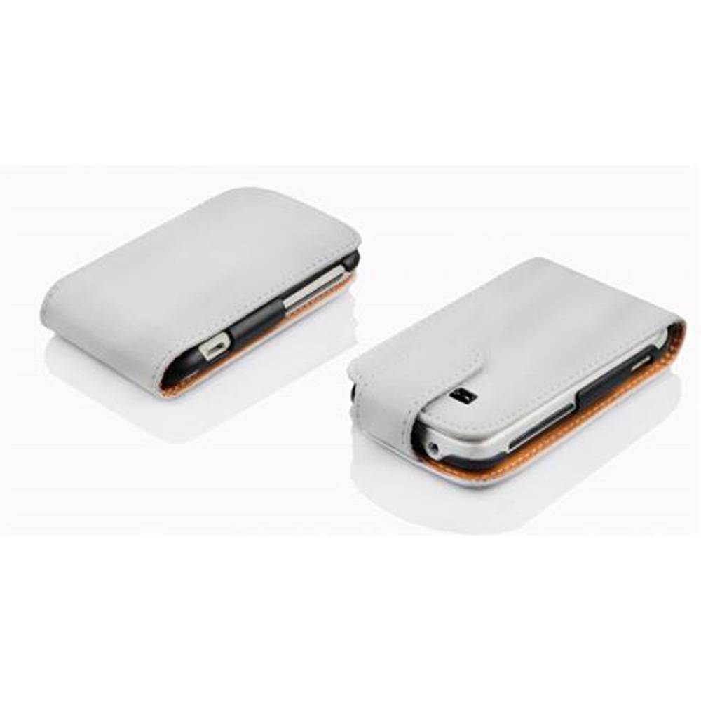 Cadorabo Schutzhülle für Samsung Galaxy POCKET NEO Hülle in Weiß Flip Etui Handyhülle Case Cover Kunstleder