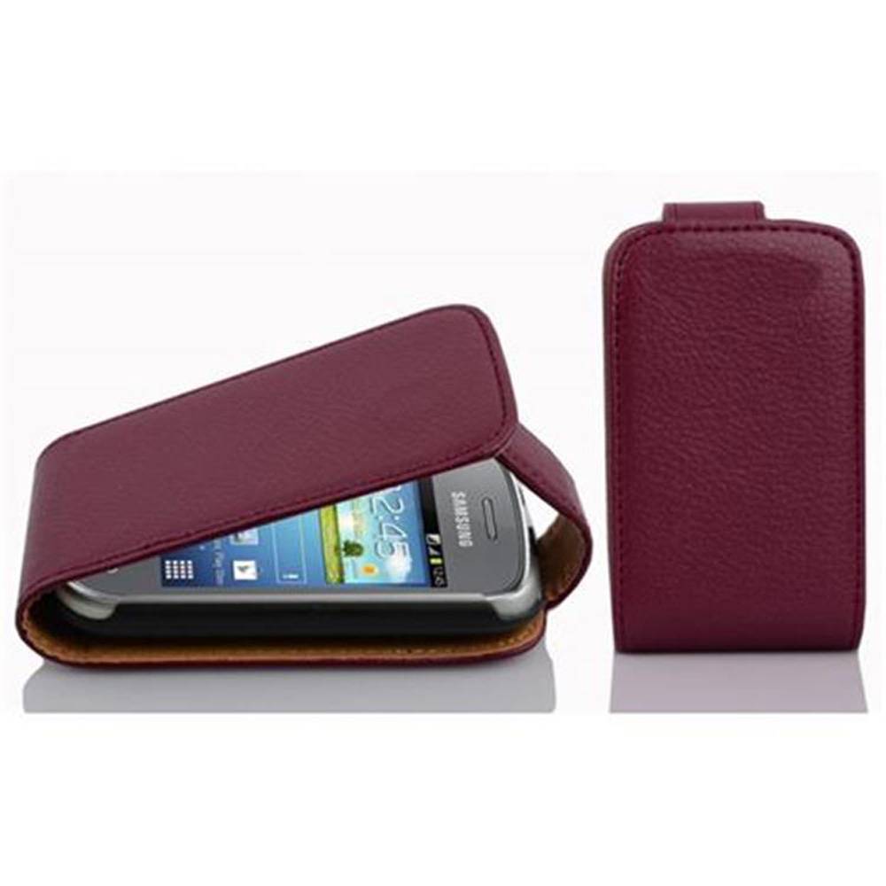 Cadorabo Schutzhülle für Samsung Galaxy POCKET NEO Hülle in Lila Flip Etui Handyhülle Case Cover Kunstleder