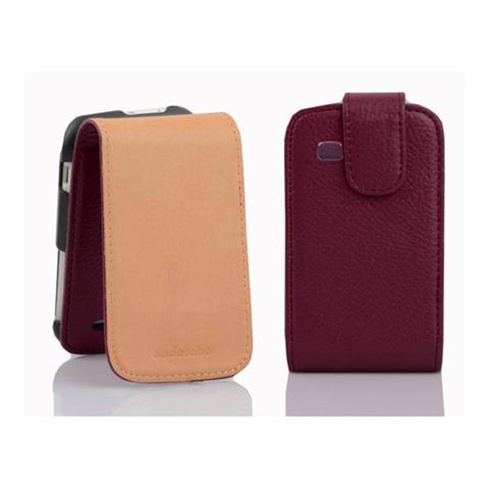 Cadorabo Schutzhülle für Samsung Galaxy POCKET NEO Hülle in Lila Flip Etui Handyhülle Case Cover Kunstleder