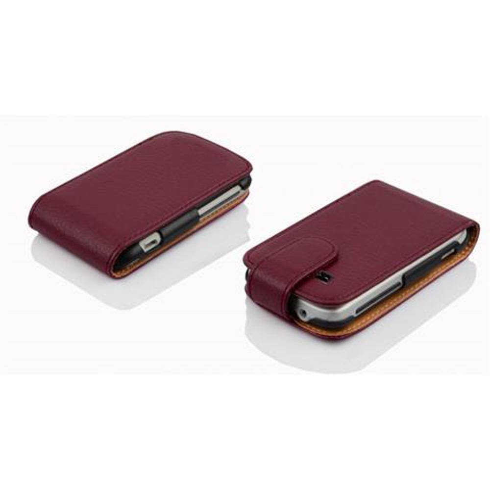 Cadorabo Schutzhülle für Samsung Galaxy POCKET NEO Hülle in Lila Flip Etui Handyhülle Case Cover Kunstleder