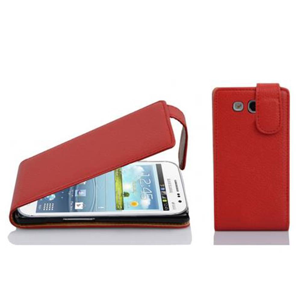 Cadorabo Schutzhülle für Samsung Galaxy WIN Hülle in Rot Flip Etui Handyhülle Case Cover Kunstleder
