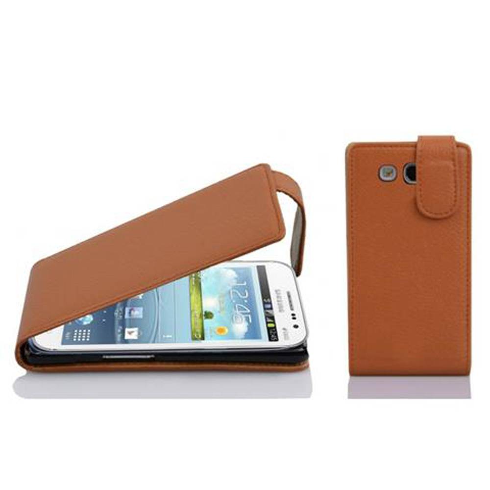 Cadorabo Schutzhülle für Samsung Galaxy WIN Hülle in Braun Flip Etui Handyhülle Case Cover Kunstleder