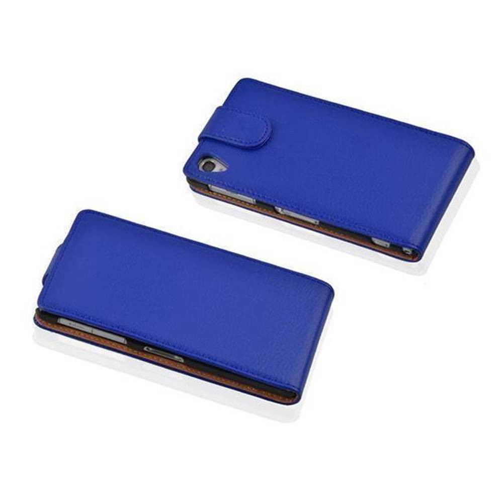 Cadorabo Schutzhülle für Sony Xperia Z1 COMPACT Hülle in Blau Flip Etui Handyhülle Case Cover Kunstleder