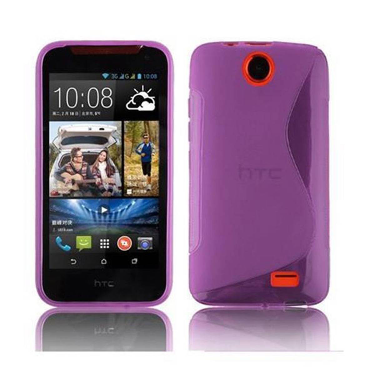 Cadorabo Schutzhülle für HTC Desire 310 Hülle in Lila Handyhülle Case TPU Silikon Etui