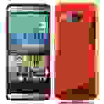 Cadorabo Schutzhülle für HTC ONE M8 MINI Hülle in Rot Handyhülle Case TPU Silikon Etui