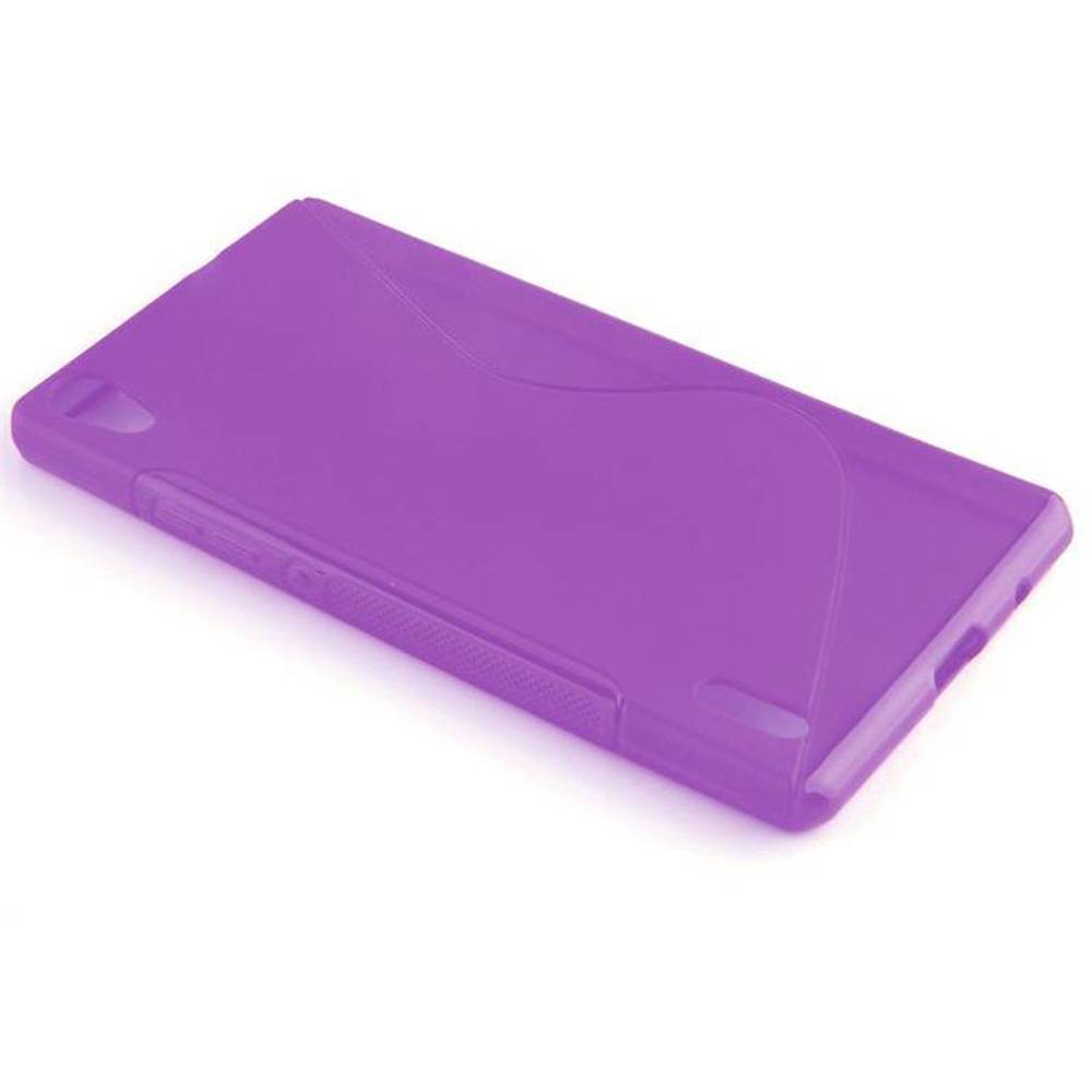 Cadorabo Schutzhülle für Huawei ASCEND P7 Hülle in Lila Handyhülle Case TPU Silikon Etui