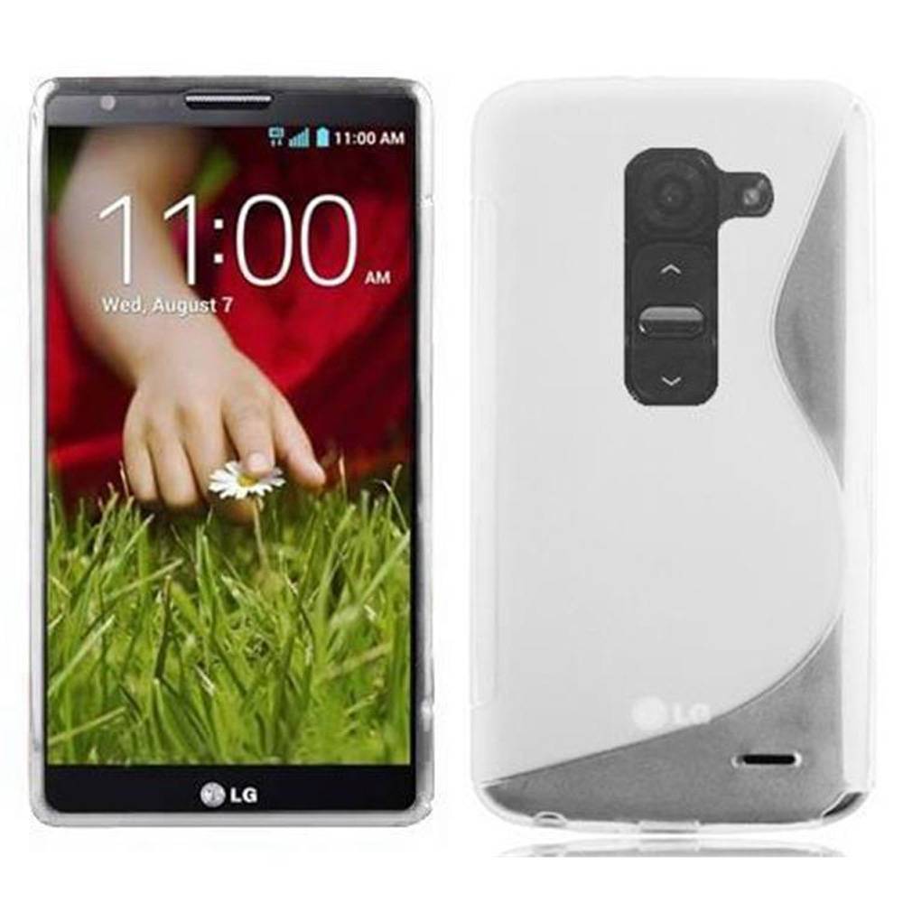 Cadorabo Schutzhülle für LG G2 MINI Hülle in Weiß Handyhülle Case TPU Silikon Etui