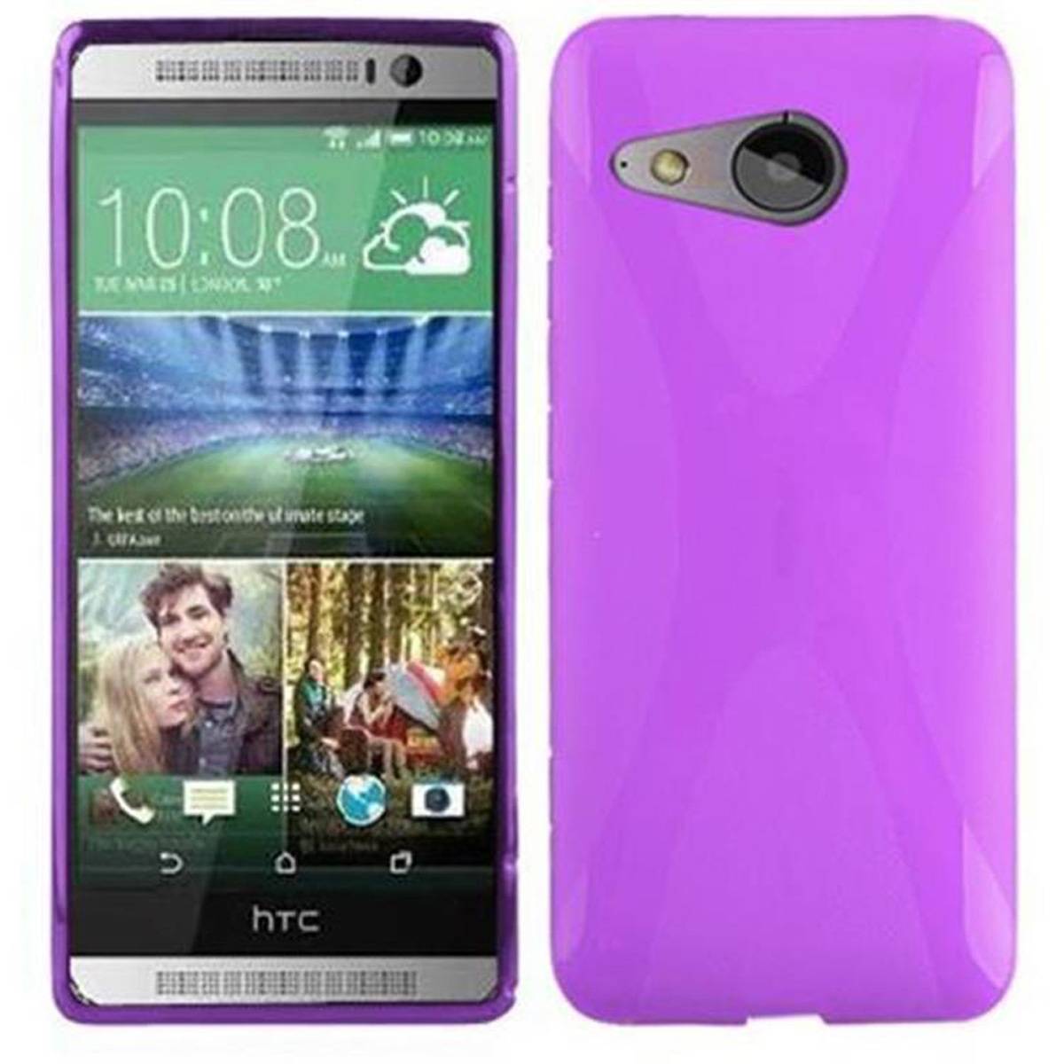 Cadorabo Handyhülle für HTC ONE M8 MINI in Lila Hülle Schutzhülle TPU Silikon Backcover Case
