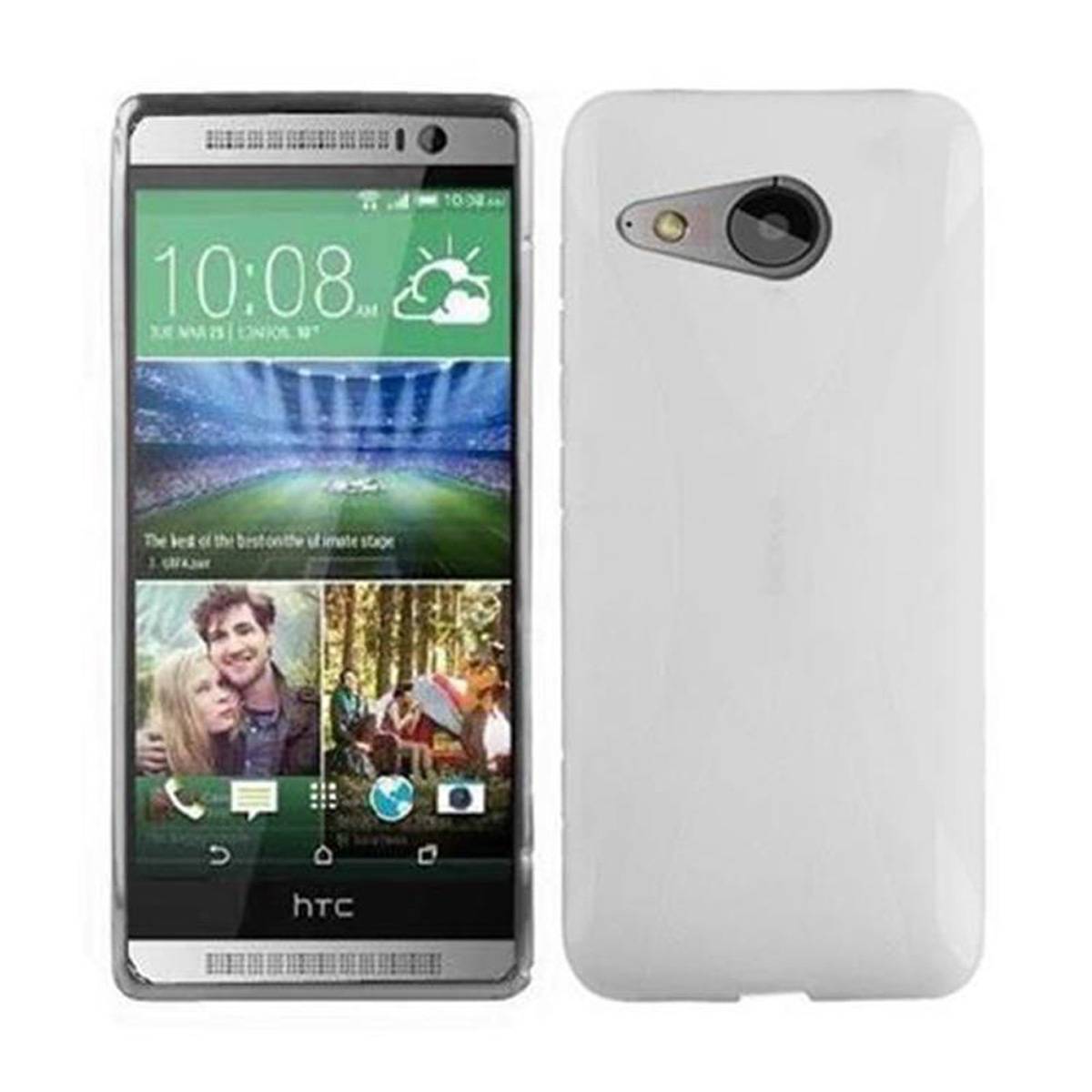 Cadorabo Handyhülle für HTC ONE M8 MINI in Weiß Hülle Schutzhülle TPU Silikon Backcover Case