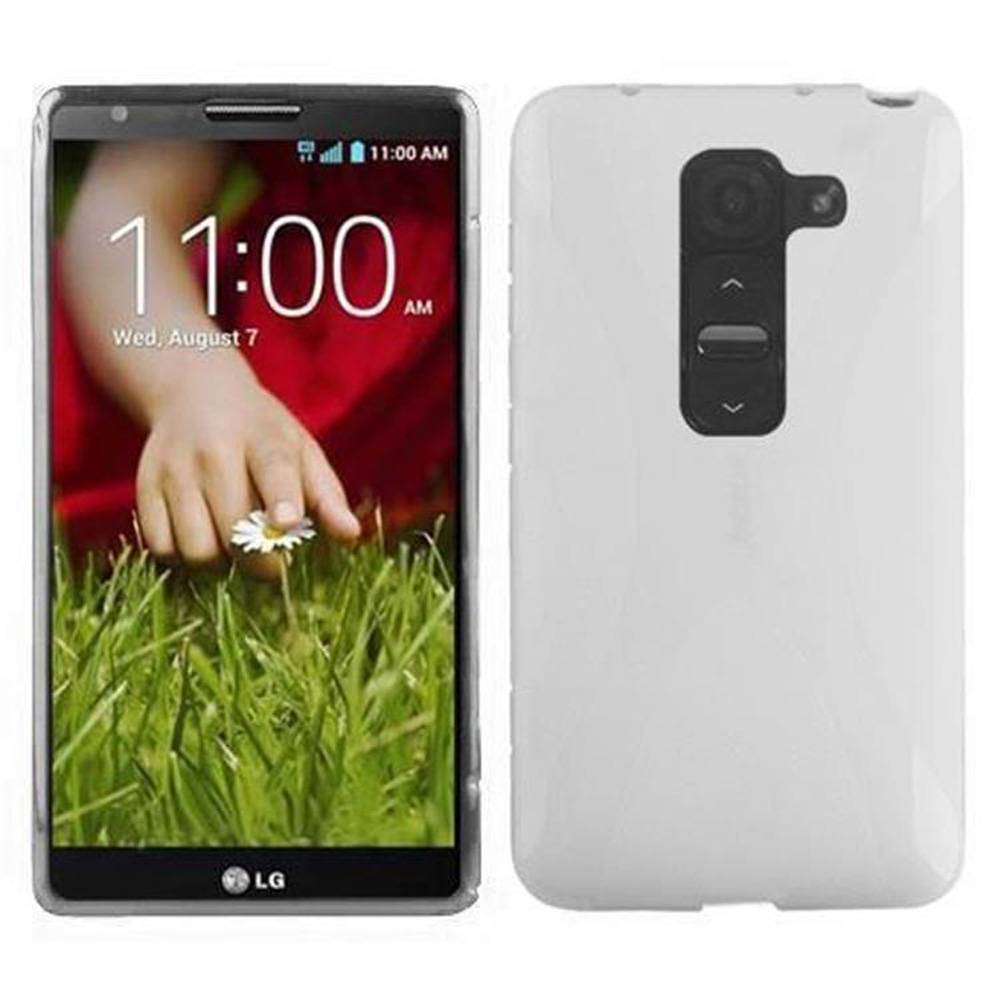 Cadorabo Handyhülle für LG G2 MINI in Weiß Hülle Schutzhülle TPU Silikon Backcover Case