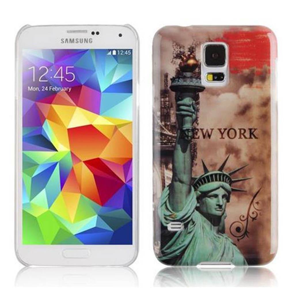 Cadorabo Hülle für Samsung Galaxy S5 / S5 NEO Schutz Hülle in Braun Hard Case Schutzhülle Handyhülle Cover Etui