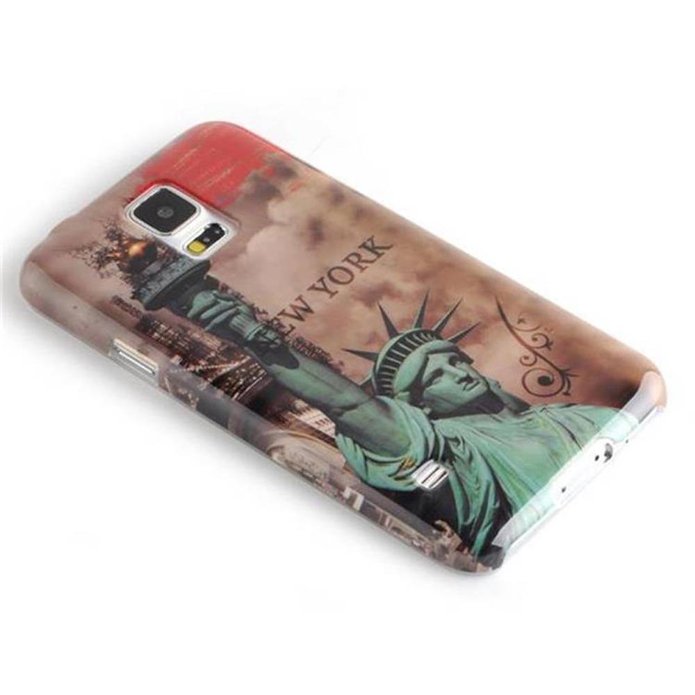 Cadorabo Hülle für Samsung Galaxy S5 / S5 NEO Schutz Hülle in Braun Hard Case Schutzhülle Handyhülle Cover Etui