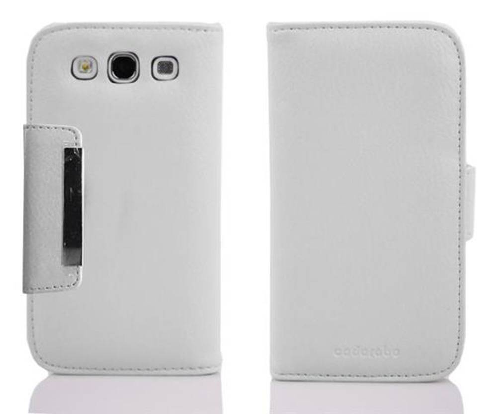Cadorabo Hülle für Samsung Galaxy S3 / S3 NEO Schutz Hülle in Weiß Handyhülle Cover Case Etui Magnetisch