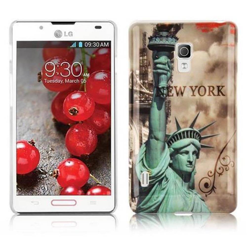 Cadorabo Hülle für LG OPTIMUS L7 II Schutz Hülle in Braun Hard Case Schutzhülle Handyhülle Cover Etui