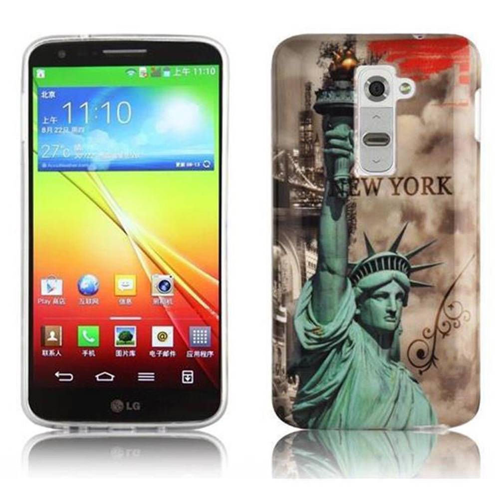 Cadorabo Hülle für LG G2 Schutz Hülle in Braun Hard Case Schutzhülle Handyhülle Cover Etui