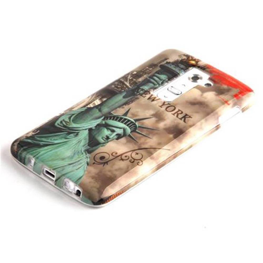 Cadorabo Hülle für LG G2 Schutz Hülle in Braun Hard Case Schutzhülle Handyhülle Cover Etui