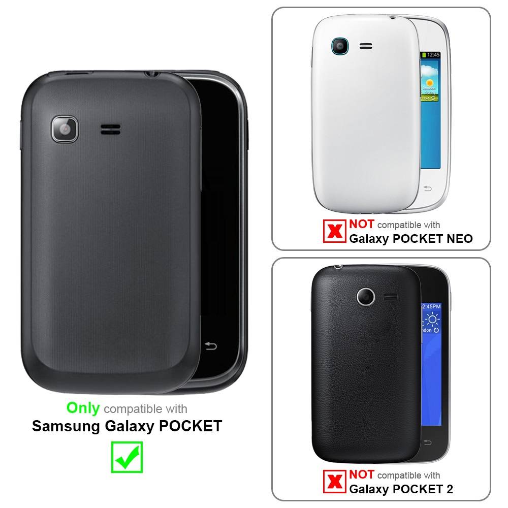 Cadorabo Hülle für Samsung Galaxy POCKET Schutz Hülle in Grau Hard Case Schutzhülle Handyhülle Cover Etui