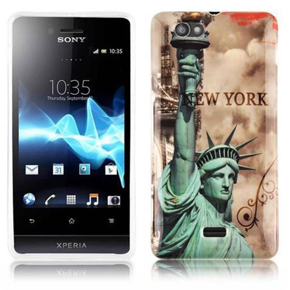 Cadorabo Hülle für Sony Xperia M Schutz Hülle in Braun Hard Case Schutzhülle Handyhülle Cover Etui