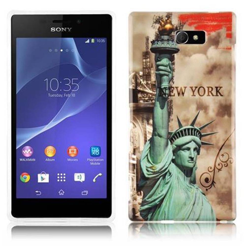 Cadorabo Hülle für Sony Xperia M2 / M2 AQUA Schutz Hülle in Braun Hard Case Schutzhülle Handyhülle Cover Etui