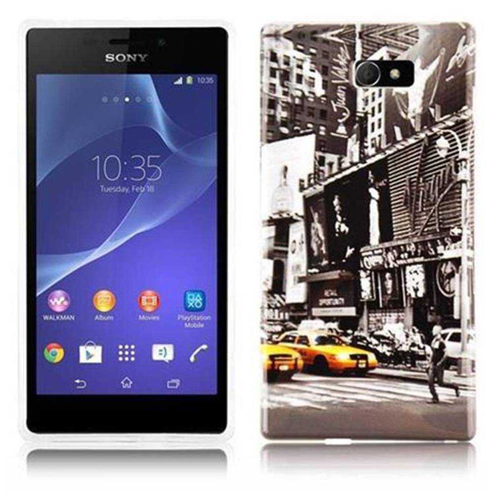 Cadorabo Hülle für Sony Xperia M2 / M2 AQUA Schutz Hülle in Grau Hard Case Schutzhülle Handyhülle Cover Etui