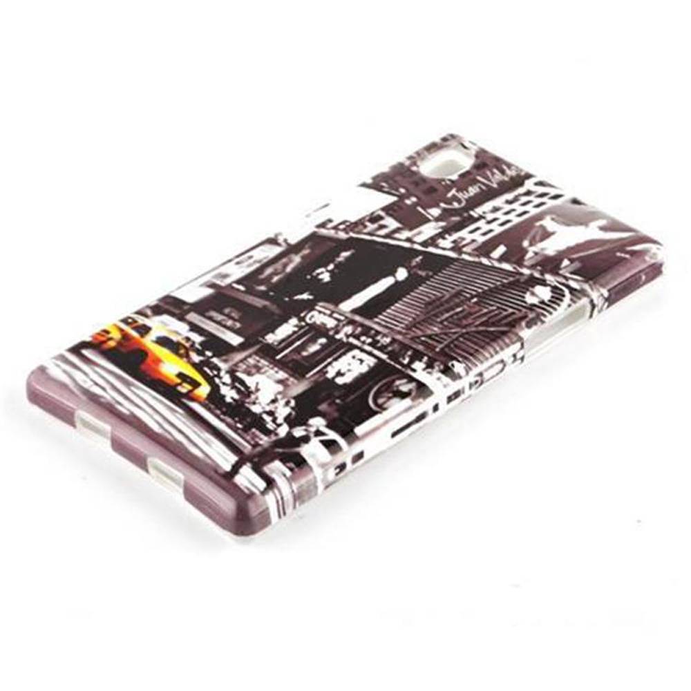 Cadorabo Hülle für Sony Xperia Z1 Schutz Hülle in Grau Hard Case Schutzhülle Handyhülle Cover Etui