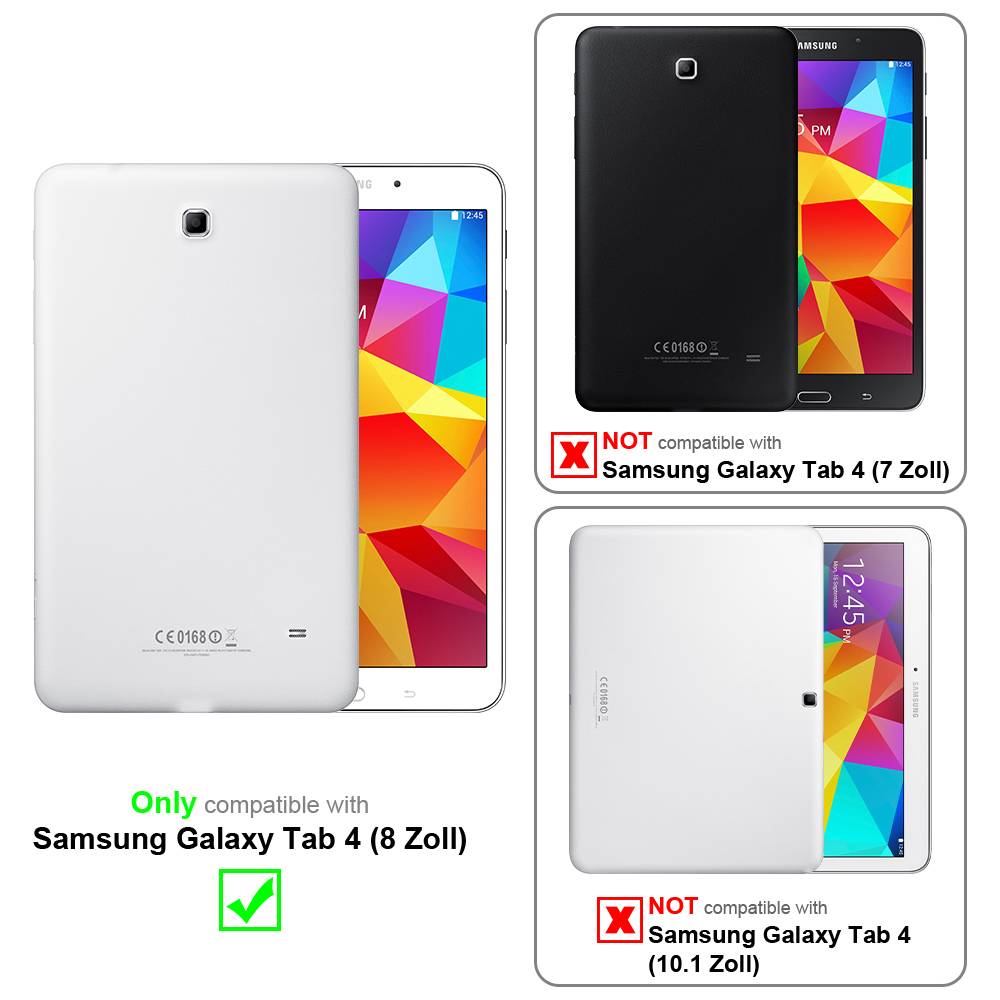 Cadorabo 2x Schutzfolie für Samsung Galaxy TAB 4 8,0" Zoll 2 Display-Schutzfolie Weiß matt Anti-Reflex-Schutzfolien