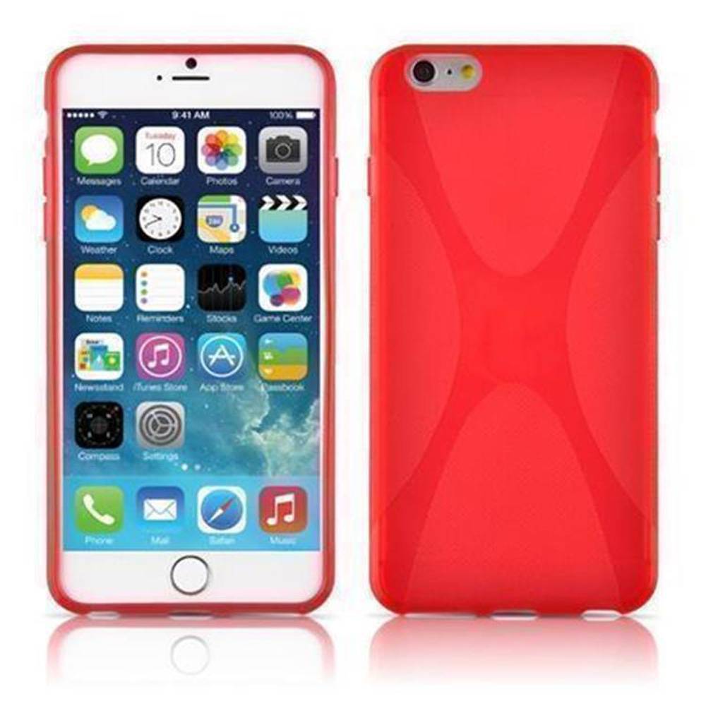 Cadorabo Handyhülle für Apple iPhone 6 PLUS / 6S PLUS in Rot Hülle Schutzhülle TPU Silikon Backcover Case