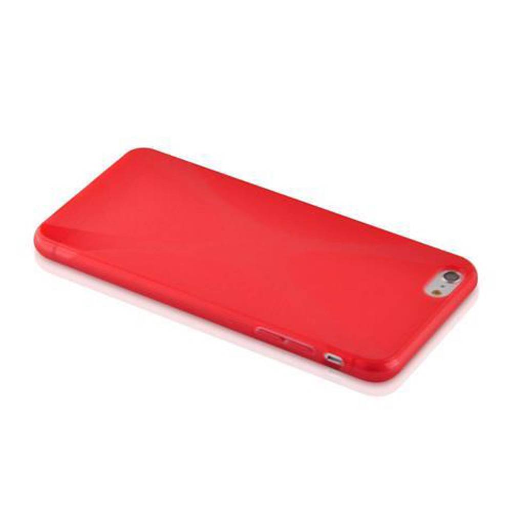 Cadorabo Handyhülle für Apple iPhone 6 PLUS / 6S PLUS in Rot Hülle Schutzhülle TPU Silikon Backcover Case