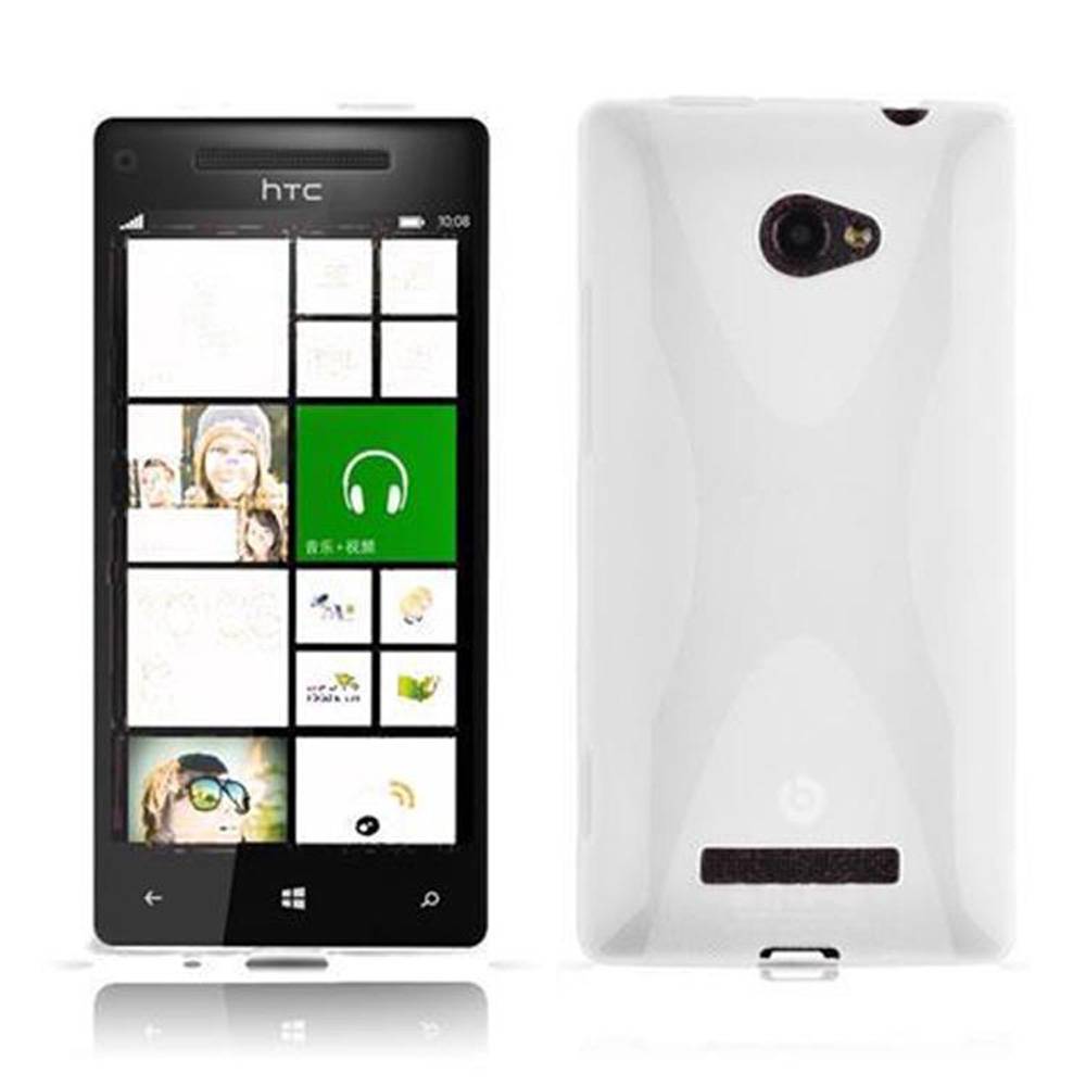 Cadorabo Handyhülle für HTC Windows Phone 8X in Weiß Hülle Schutzhülle TPU Silikon Backcover Case